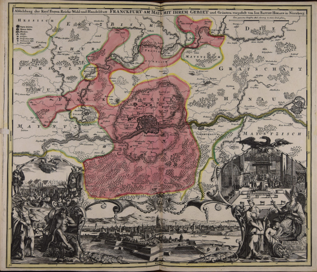 Ein altes Buch mit einer zentralen Deutschlandkarte, umgeben von Bildern und Text, strahlt einen klassischen und zeitlosen Look aus.