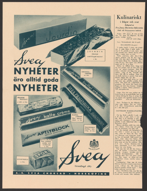 Eine Werbung mit einer Zigarettenpackung und beschreibendem Text auf dem Papier.