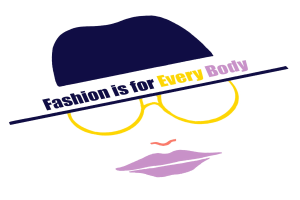 Ein Logo mit einem stilisierten Gesicht, auf dem der Text 'Fashion is for Every Body' steht.