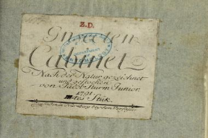 Altes Buch mit dem Titel "Z.D. Nürnberg, Deutschland, 1791" mit Erstausgabenstempel und handgeschriebenem Text auf seinen Seiten.