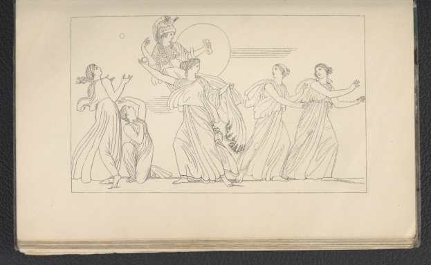 Ein Buchumschlag mit einer lebendigen Illustration einer Gruppe tanzender Frauen in dynamischen, synchronisierten Posen mit detaillierter Kleidung und Gesichtsmerkmalen.