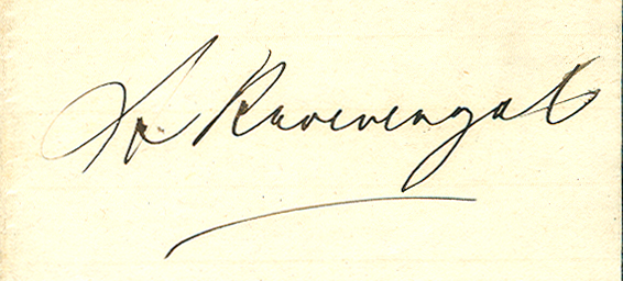Ein alter Umschlag, wahrscheinlich eine Postkarte, mit einer handgeschriebenen Signatur, die mutmaßlich von Karl Marx stammt.