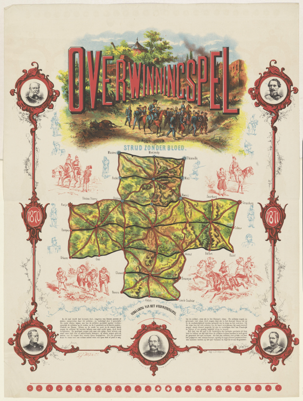 Eine bunte Karte von Überwiningspel, Deutschland, mit lächelnden Menschen, Bäumen und klar beschrifteten Sehenswürdigkeiten.