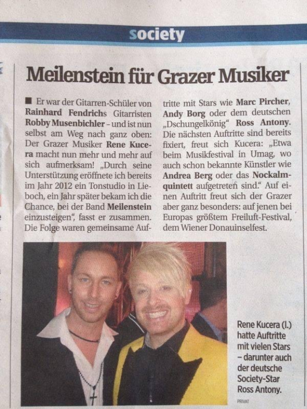 Zeitungsartikel aus März 2012 mit der Überschrift "Grazer Musiker"