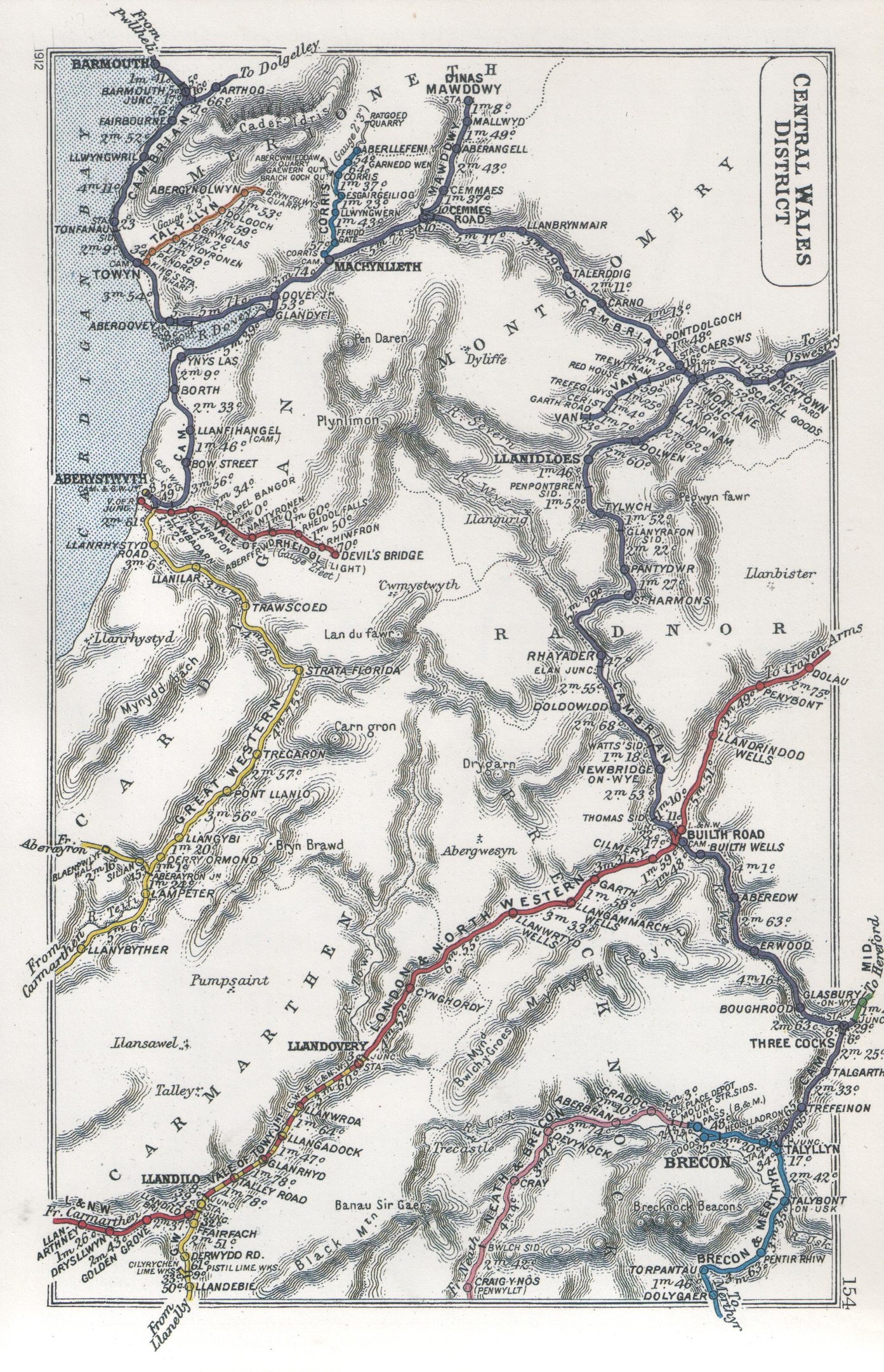 Alte Karte der schottischen Highlands mit beschrifteten geographischen Merkmalen, Routen und Textanmerkungen.