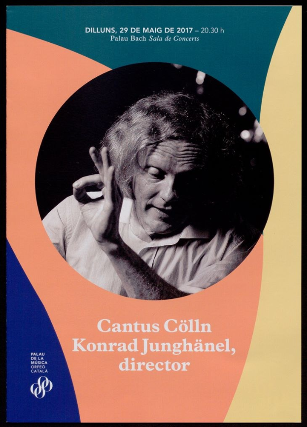 Plakat mit Cantus Collin und Konrad Junghänel, Text über das Konzert-Event.