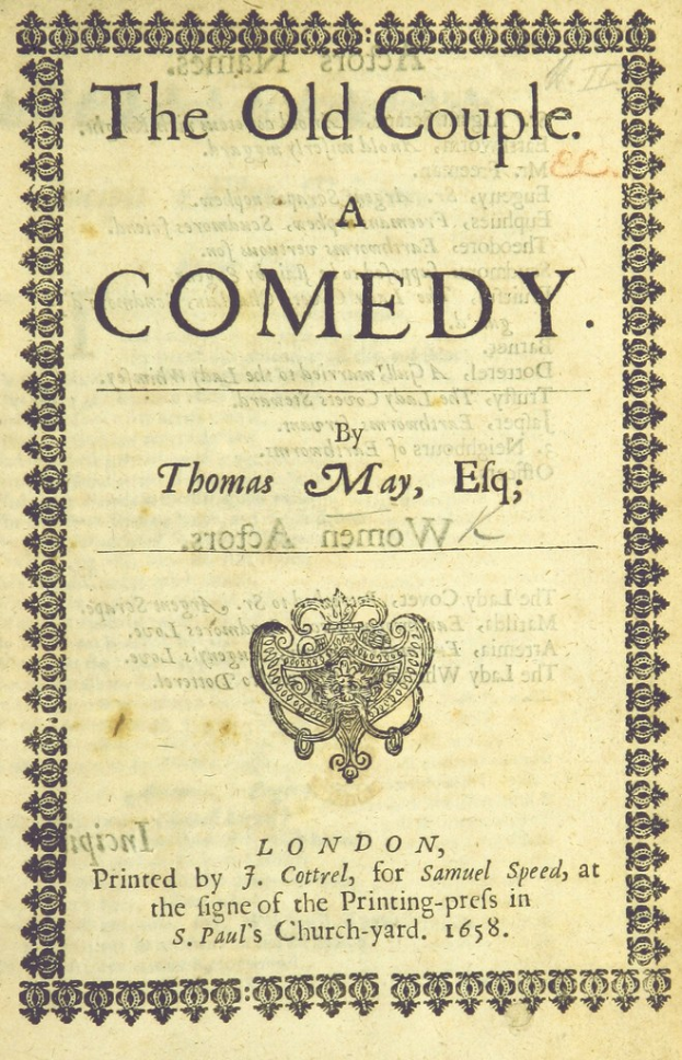 Buchumschlag mit dem Titel 'The Old Couple: A Comedy' und einem Logo.