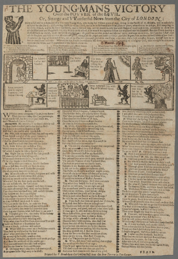 Ein siegorientiertes Blatt mit fetter Schrift und detaillierten Illustrationen von entschlossenen jungen Männern.